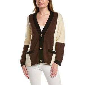 MARELLA Brown and Cream Wool Cardigan